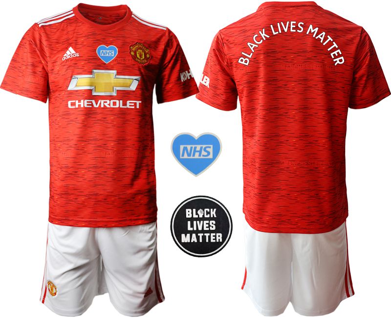 Men 2020-2021 club Manchester United home Black Lives Matter red Soccer Jerseys->manchester united jersey->Soccer Club Jersey